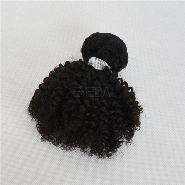 Stock grade 6A Braizlian kinky curly human hair weaves YJ158
